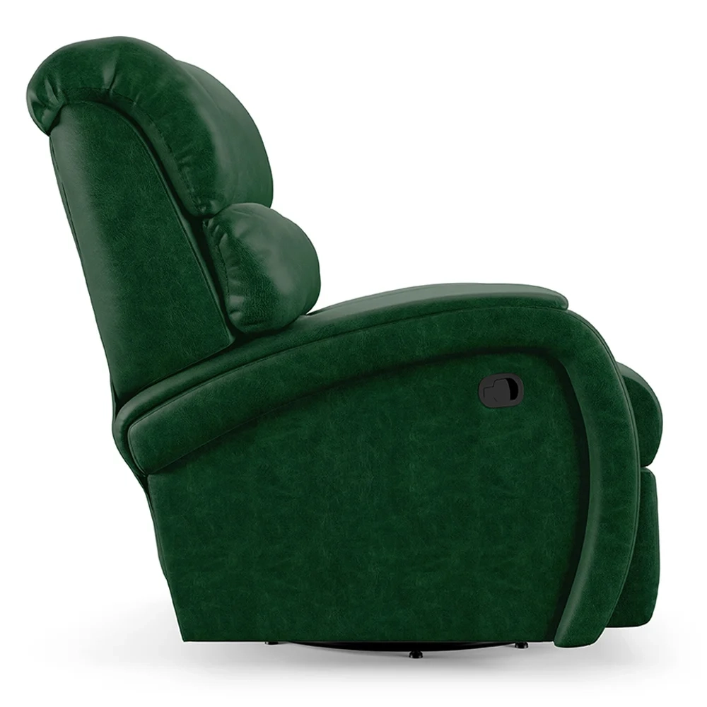 Poltrona do Papai Reclinável Kalie Glider Giratória Massagem FH9 PU Verde Musgo - Mpozenato