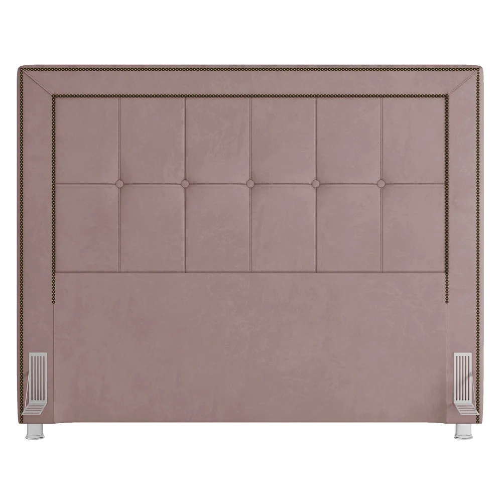 Cabeceira Cama Box Casal King 195cm Paolla Z37 Veludo Rosê - Mpozenato