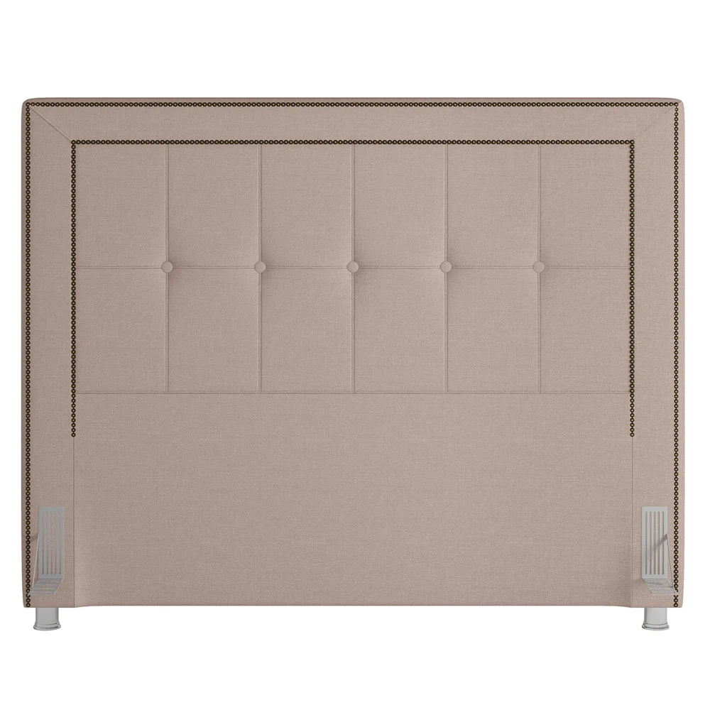 Cabeceira Cama Box Casal King 195cm Paolla Z37 Linho Bege Cru - Mpozenato