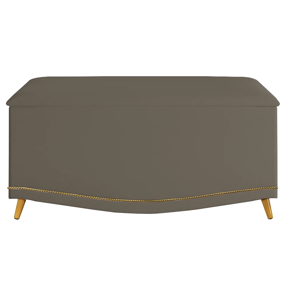 Calçadeira Baú Solteiro 90cm com Tachas Imperial J02 Sintético Areia - Mpozenato