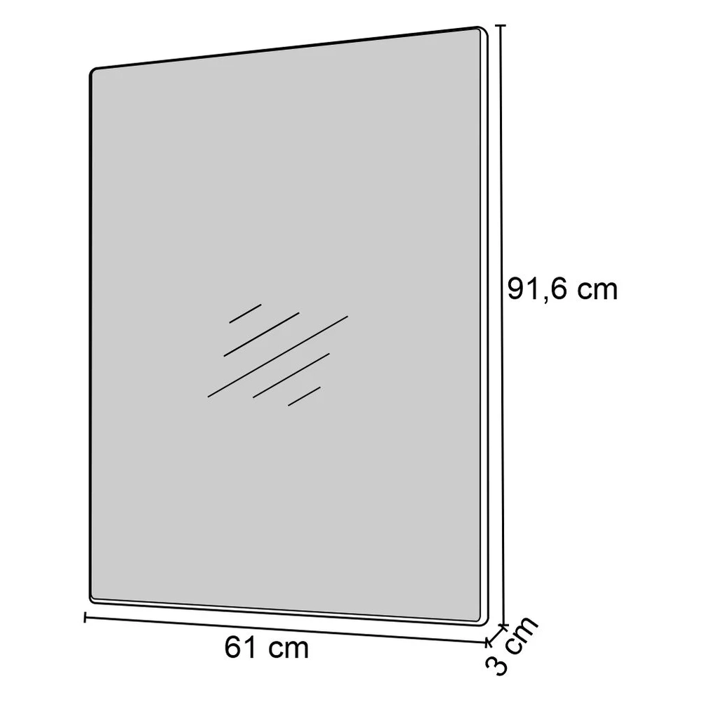 Espelho Decorativo Retangular Com Moldura Shine D09 Preto - Mpozenato