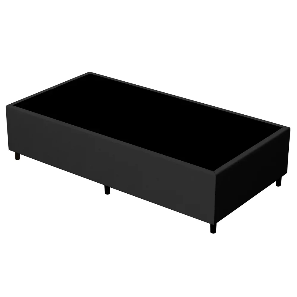 Base para Cama Box Solteiro 88x188cm Hit Z04 Suede Preto - Mpozenato
