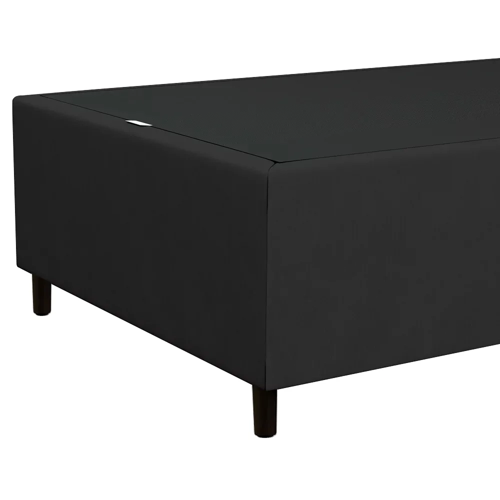 Base para Cama Box Solteiro 88x188cm Hit Z04 Suede Preto - Mpozenato