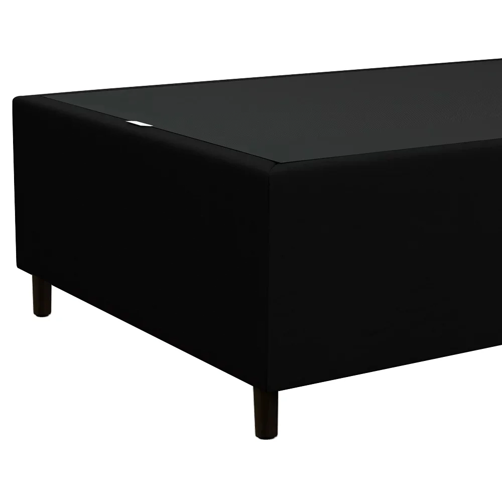 Base para Cama Box Solteiro 88x188cm Hit Z04 Sintético Preto - Mpozenato