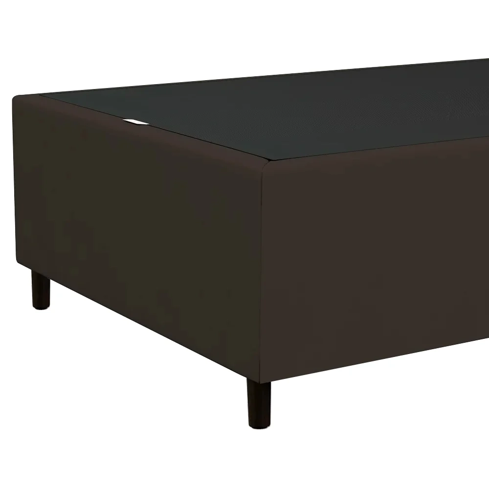 Base para Cama Box Solteiro 88x188cm Hit Z04 Suede Marrom - Mpozenato