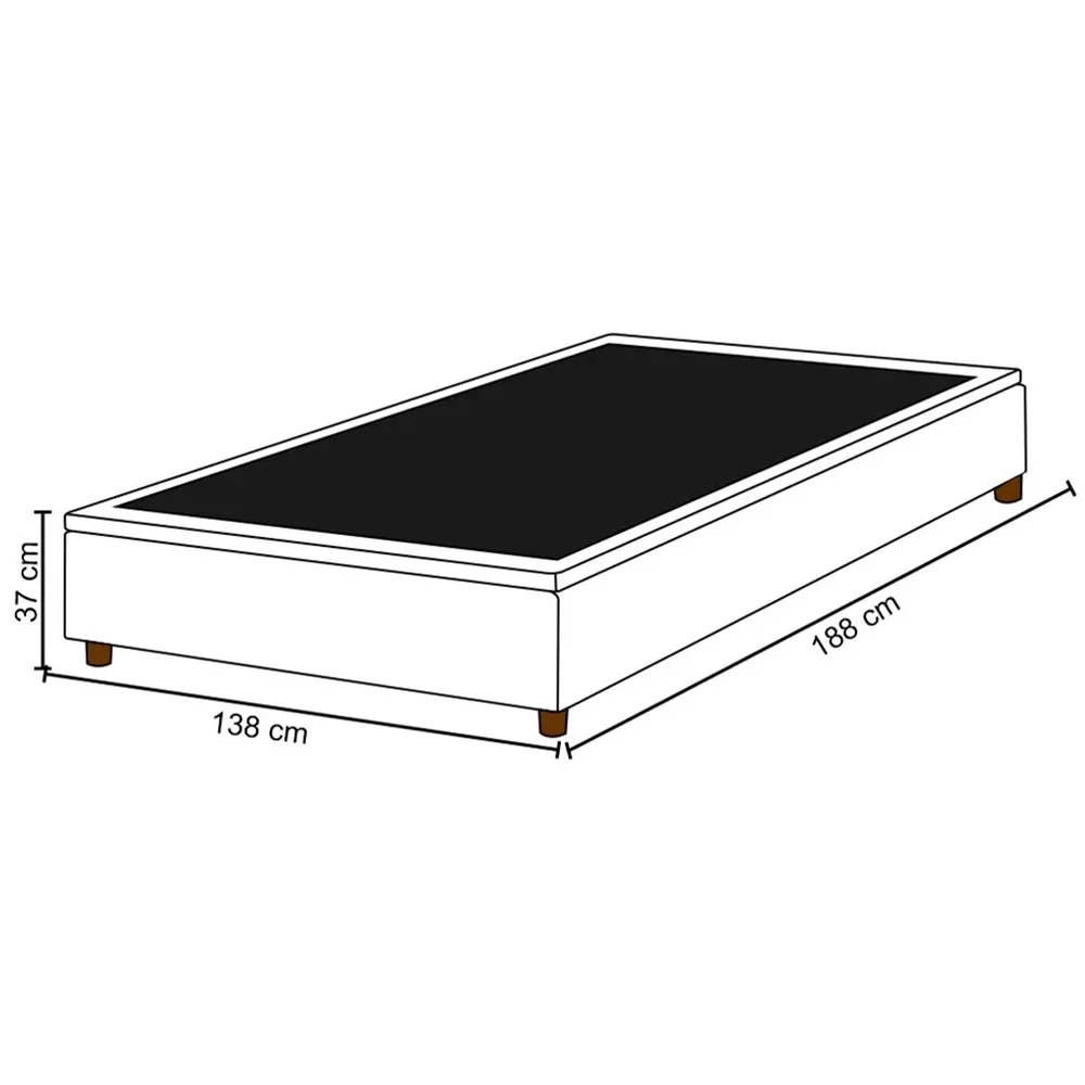 Base para Cama Box Casal 138x188cm Hit Z04 Suede Cinza - Mpozenato