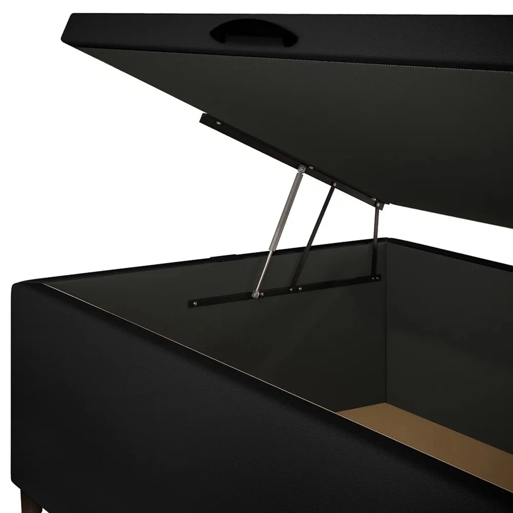 Base para Cama Box Baú Solteiro 88x188cm Hit Z04 Sintético Preto - Mpozenato