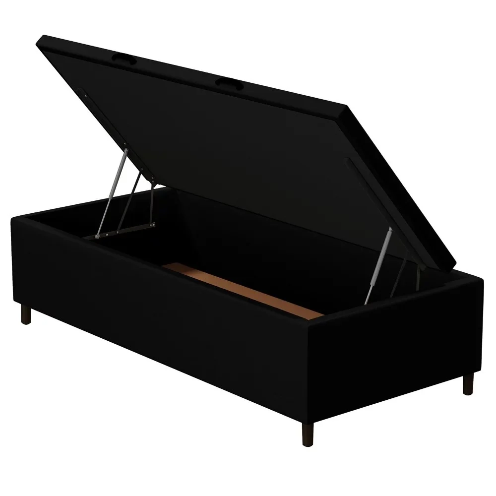 Base para Cama Box Baú Solteiro 88x188cm Hit Z04 Sintético Preto - Mpozenato