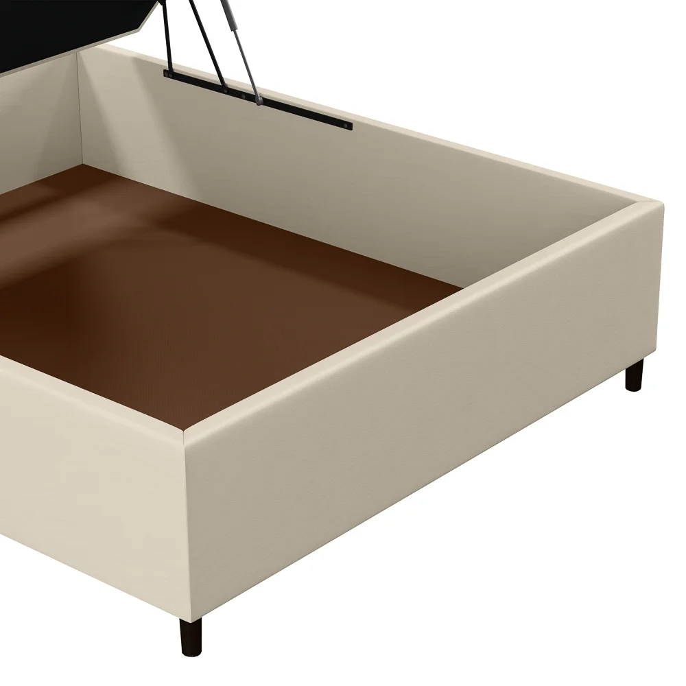Base para Cama Box Baú Casal 138x188cm Hit Z04 Sintético Bege - Mpozenato