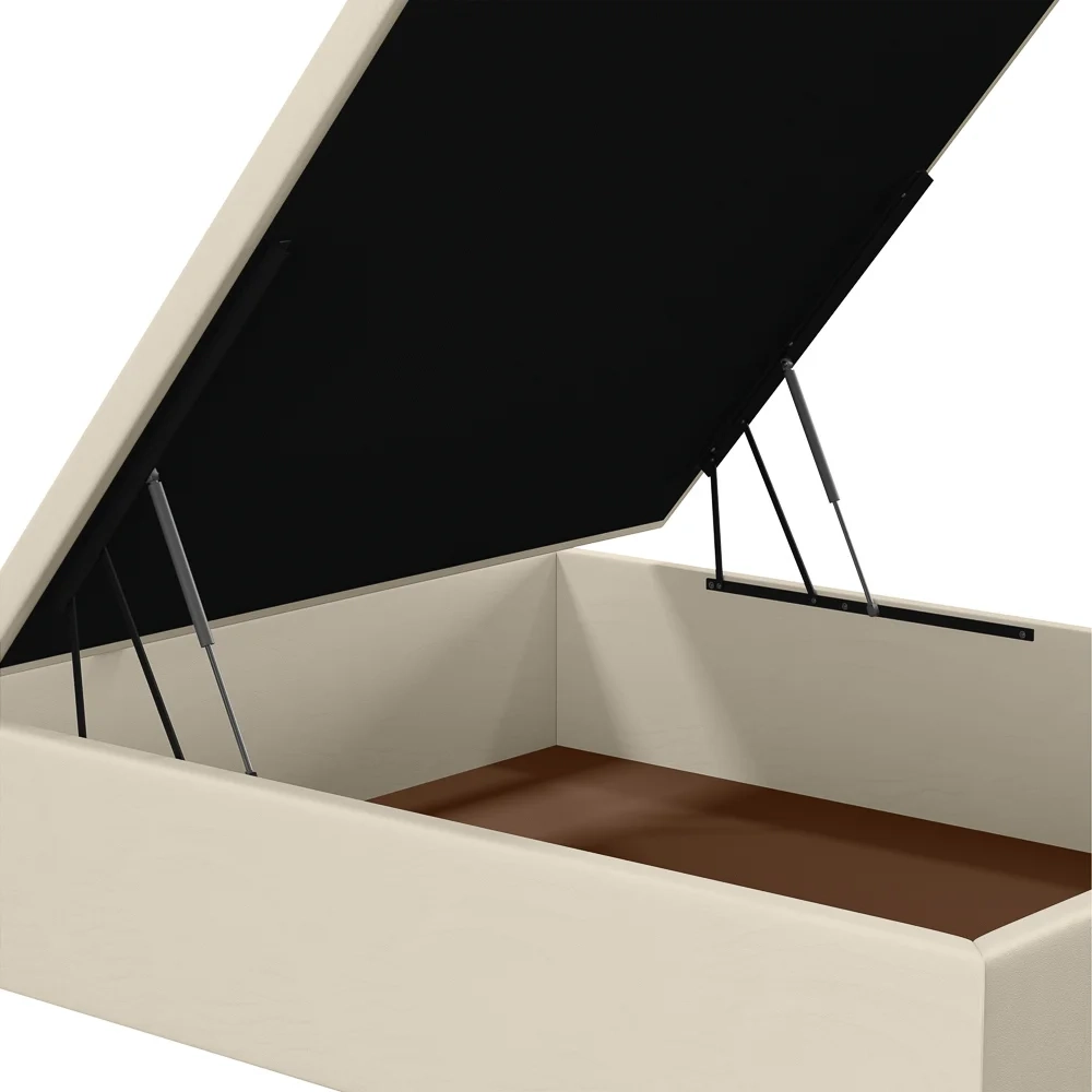 Base para Cama Box Baú Casal 138x188cm Hit Z04 Sintético Bege - Mpozenato