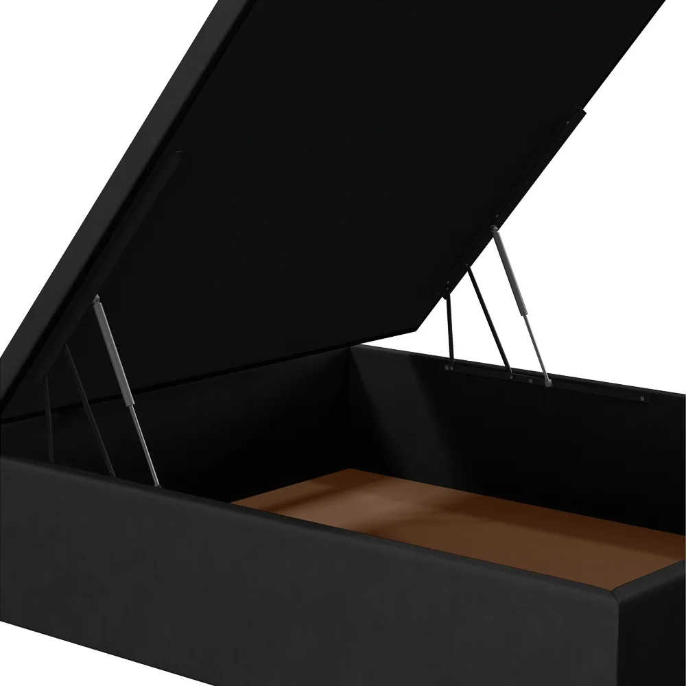 Base para Cama Box Baú Casal 138x188cm Hit Z04 Suede Preto - Mpozenato