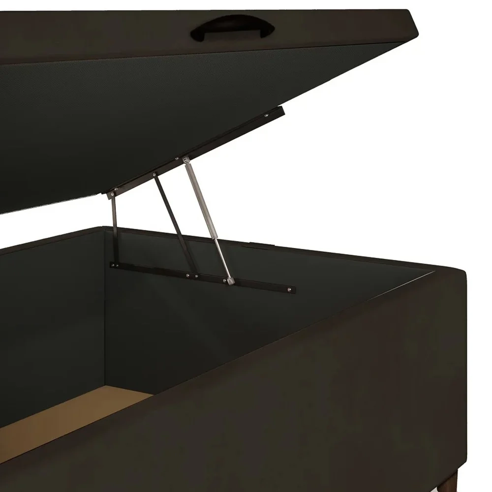 Base para Cama Box Baú Solteiro 88x188cm Hit Z04 Suede Marrom - Mpozenato