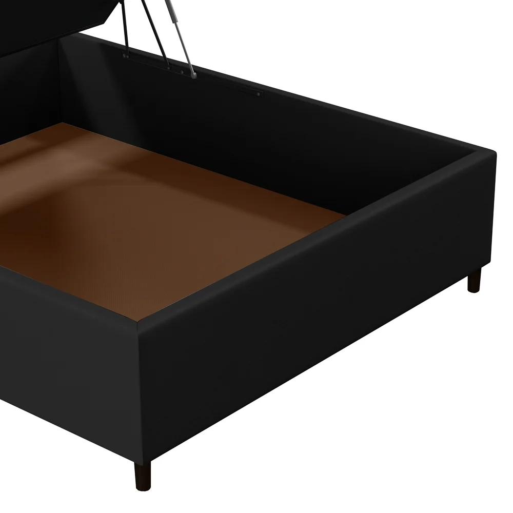 Base para Cama Box Baú Casal 138x188cm Hit Z04 Sintético Preto - Mpozenato