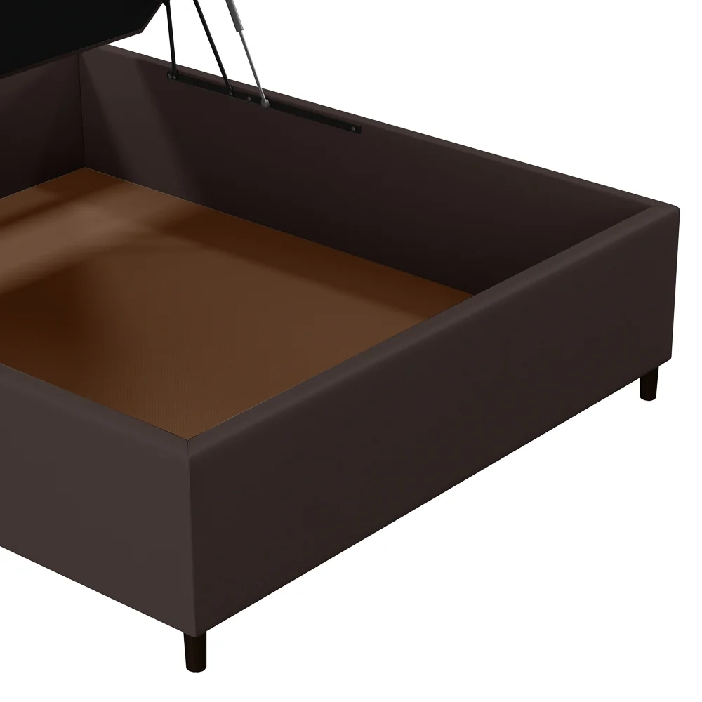 Base para Cama Box Baú Casal 138x188cm Hit Z04 Sintético Marrom - Mpozenato