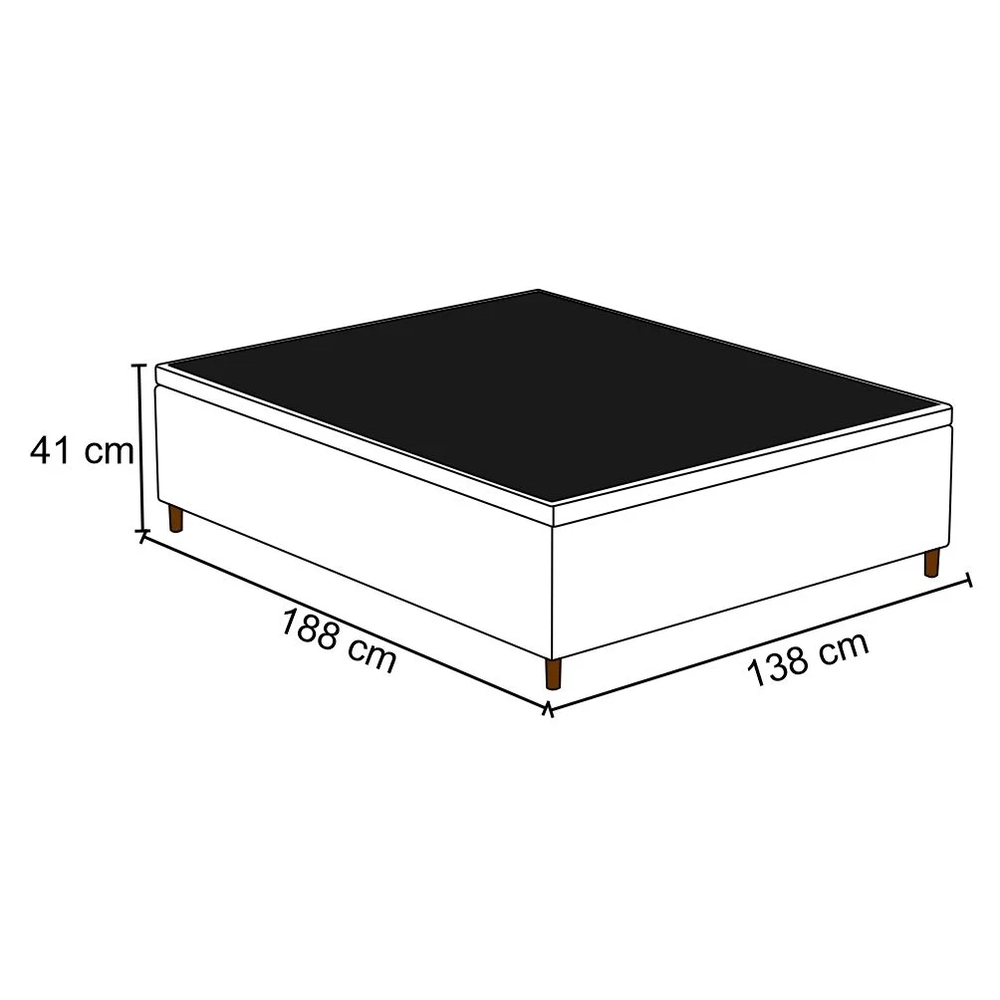 Base para Cama Box Baú Casal 138x188cm Hit Z04 Sintético Marrom - Mpozenato