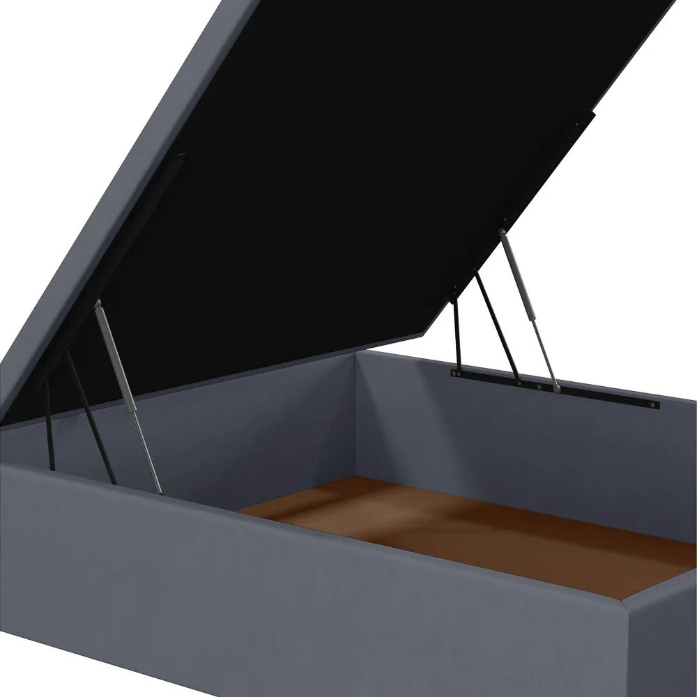 Base para Cama Box Baú Casal 138x188cm Hit Z04 Suede Cinza - Mpozenato