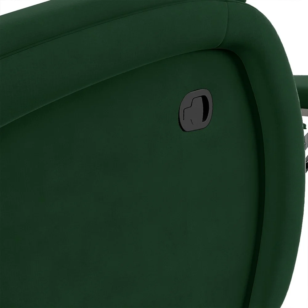 Poltrona do Papai Reclinável Kalie Glider Giratória Massagem FH9 Veludo Verde - Mpozenato