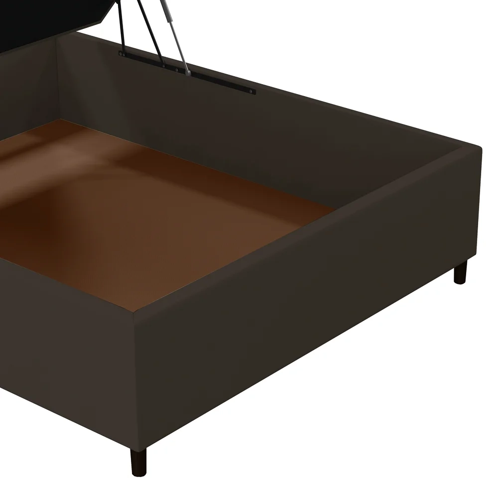 Base para Cama Box Baú Casal 138x188cm Hit Z04 Suede Marrom - Mpozenato