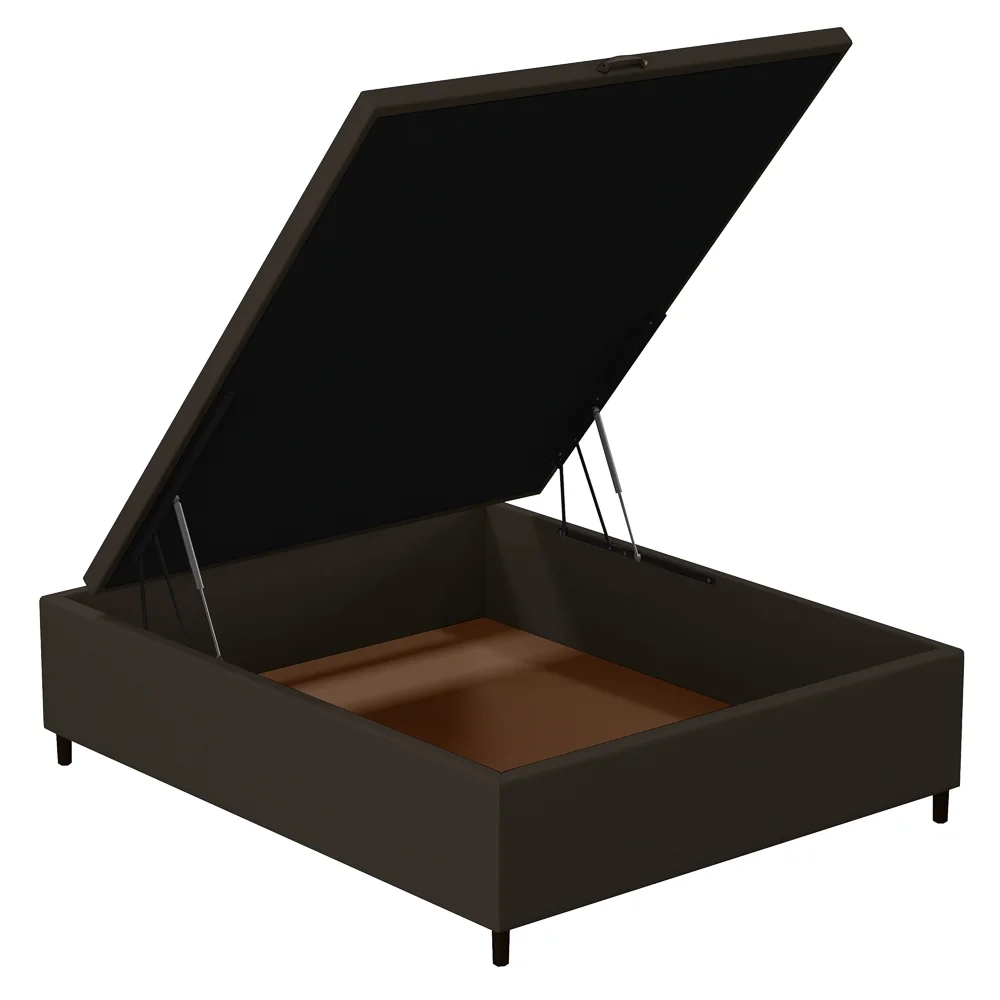 Base para Cama Box Baú Casal 138x188cm Hit Z04 Suede Marrom - Mpozenato