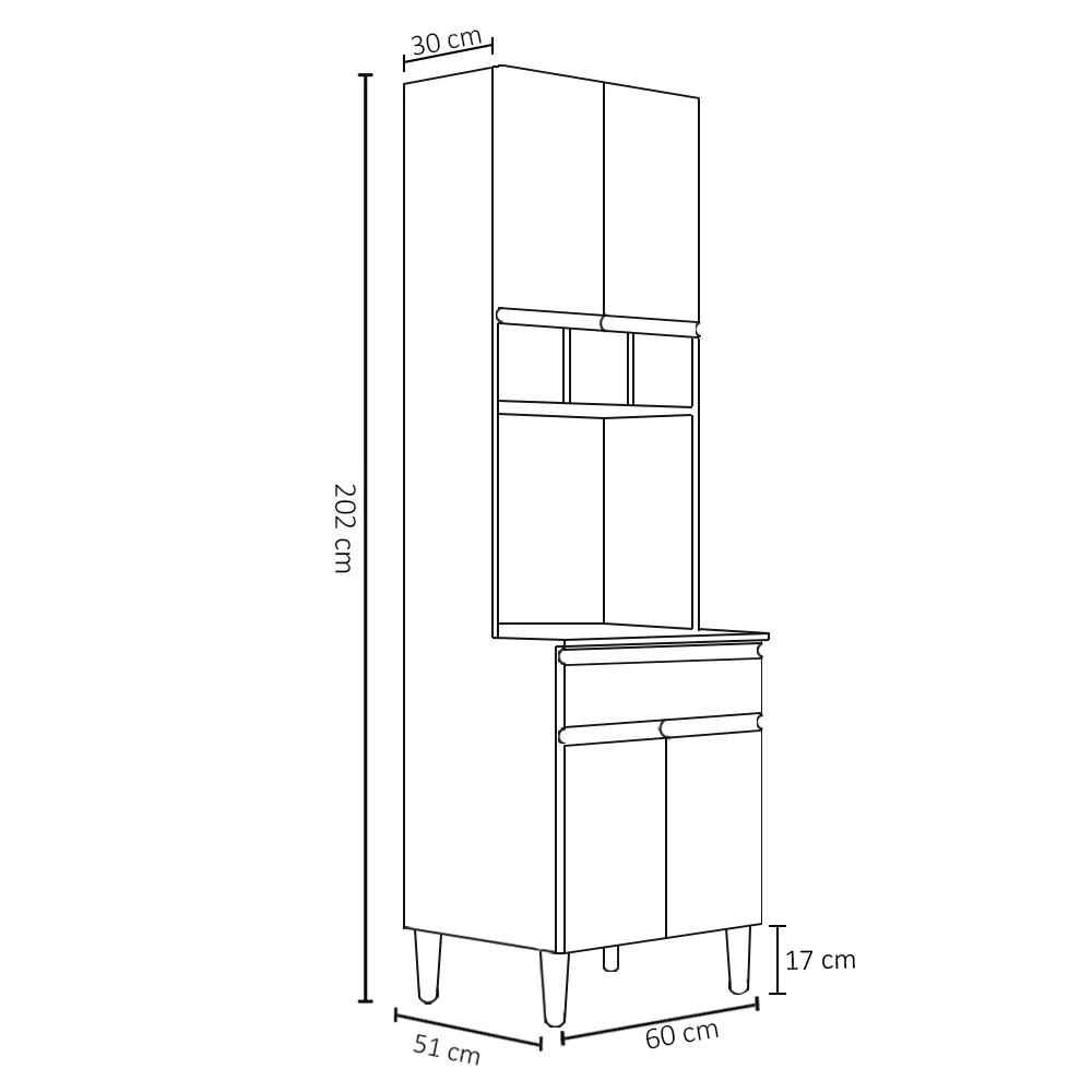 Paneleiro Torre Quente 4 Portas Com Adega Andréia Branco - AJL Móveis