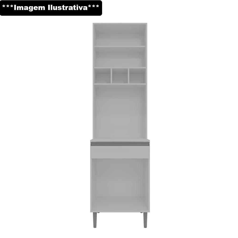 Paneleiro Torre Quente 4 Portas Com Adega Andréia Preto - AJL Móveis