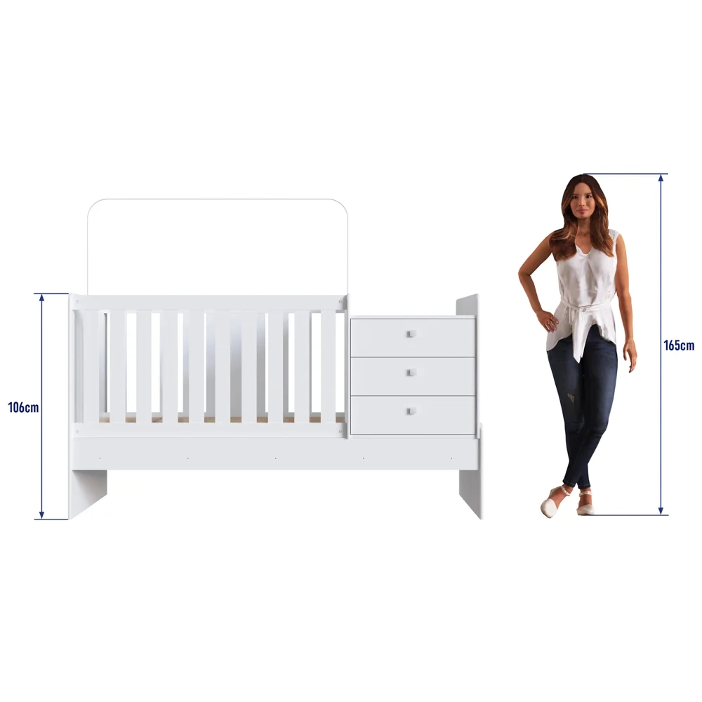 Berço Mini Cama Multifuncional Certificado pelo Inmetro BB680 Branco - Completa Móveis