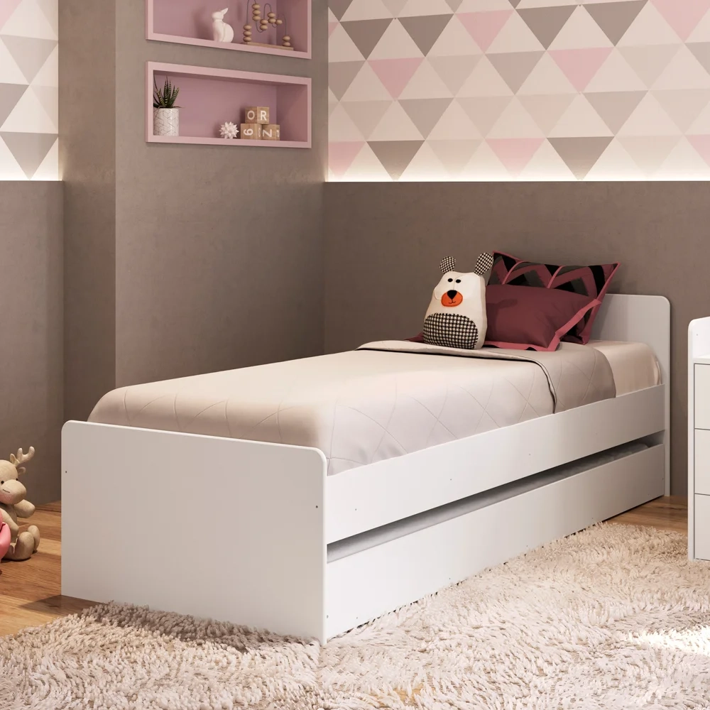 Berço Mini Cama Com Auxiliar Certificado pelo Inmetro BB690 Branco - Completa Móveis