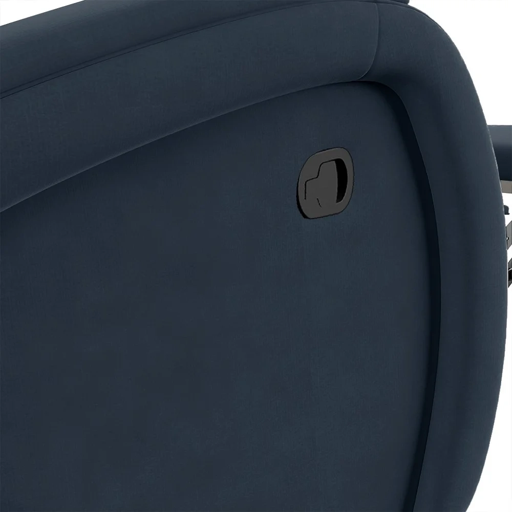 Poltrona do Papai Reclinável Kalie Glider Giratória Massagem FH9 Veludo Azul - Mpozenato