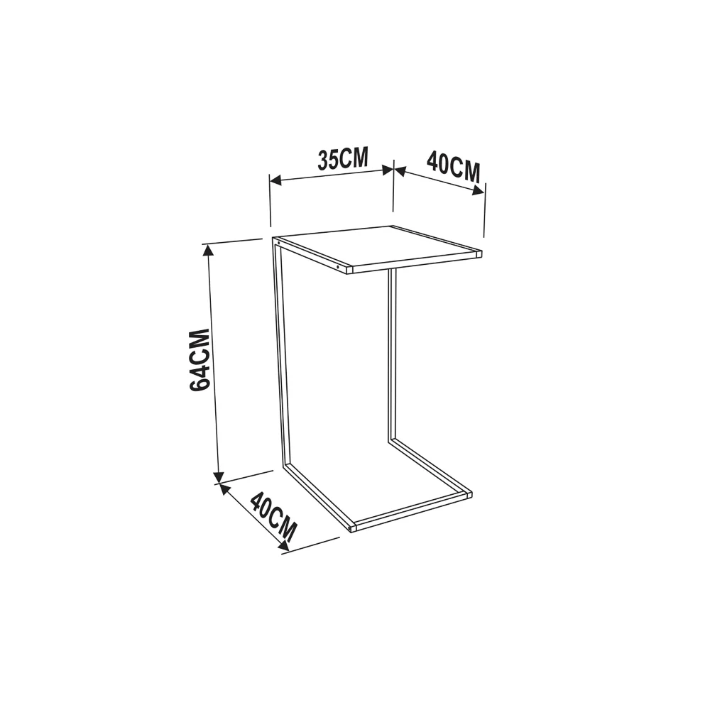 Mesa Lateral De Apoio 27820 Preto/Preto - Artesano