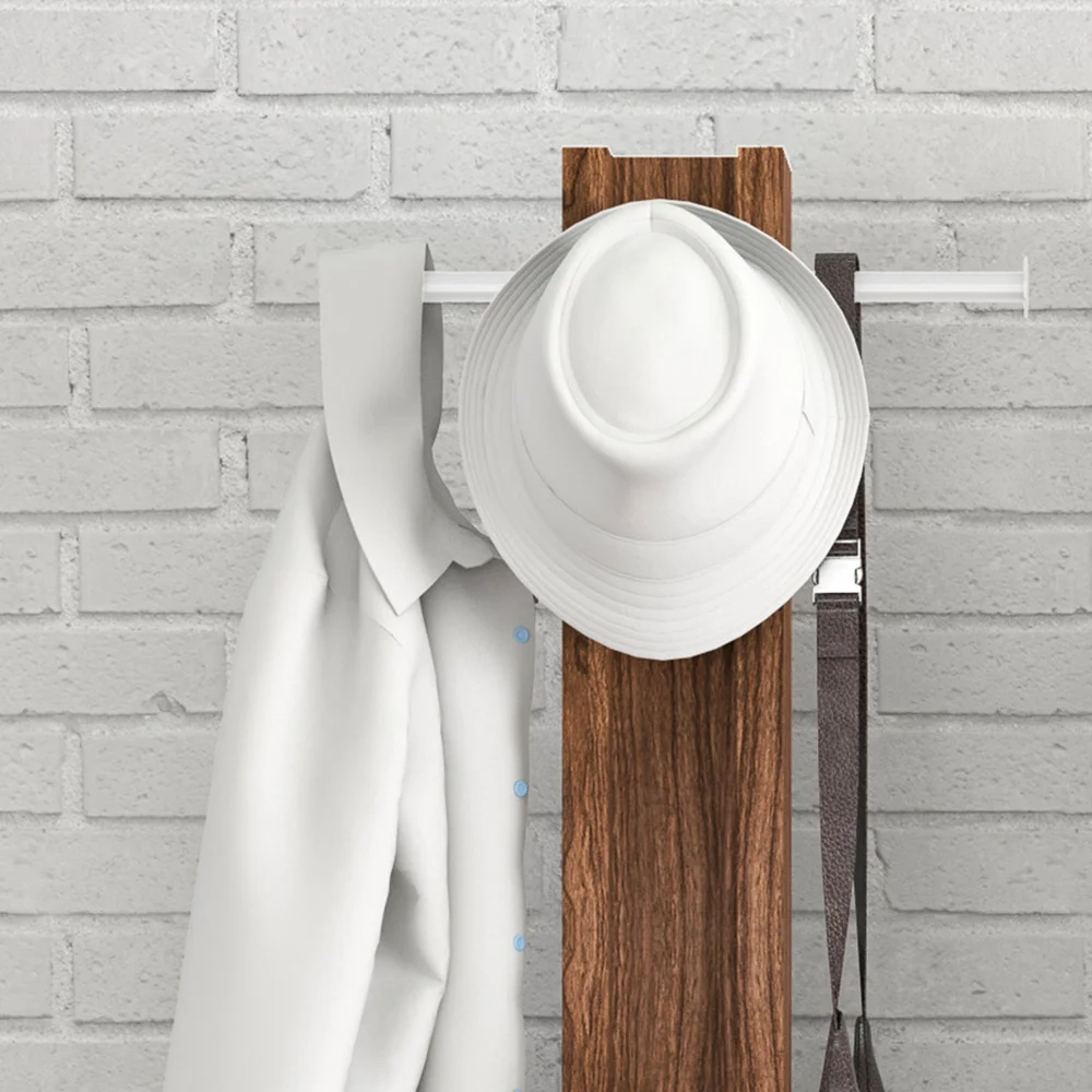 Cabideiro Multiuso 6 Pontas AZ1018 Nogal/Branco - Tecno Mobili