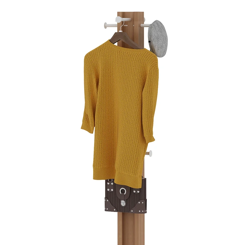 Cabideiro Multiuso 6 Pontas AZ1018 Amêndoa/Branco - Tecno Mobili