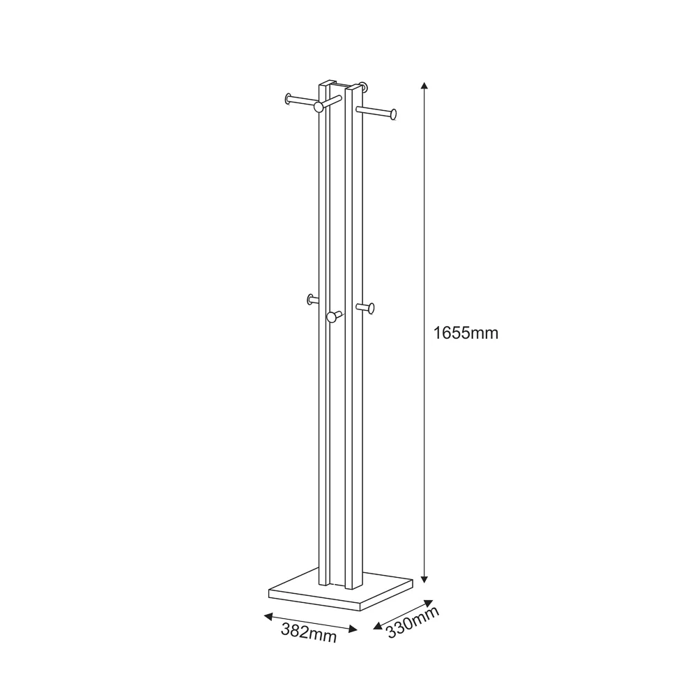 Cabideiro Multiuso 6 Pontas AZ1018 Amêndoa/Branco - Tecno Mobili