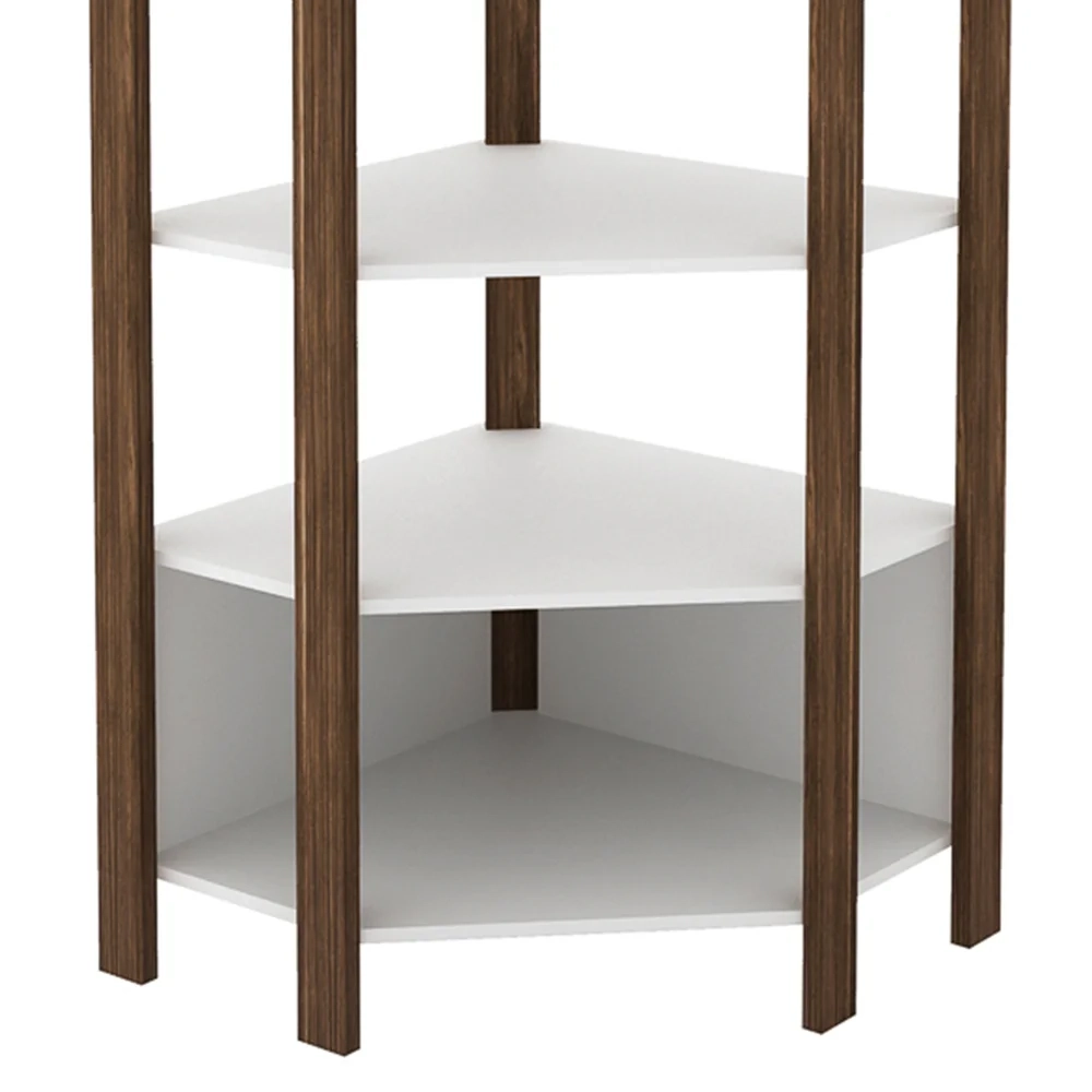 Estante de Canto Closet Multiuso 5 Prateleiras AZ1020 Nogal/Branco - Tecno Mobili