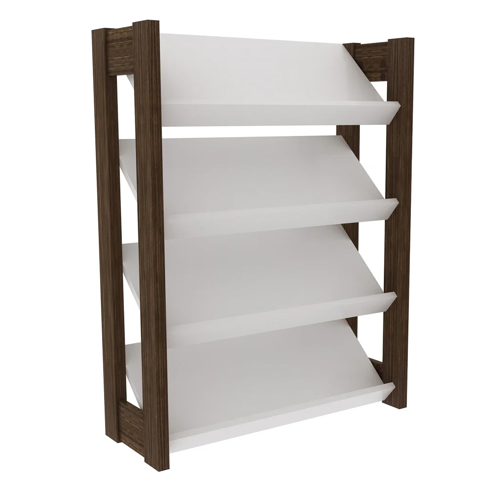 Armário Multiuso Sapateira AZ1025 Branco/Nogal - Tecno Mobili