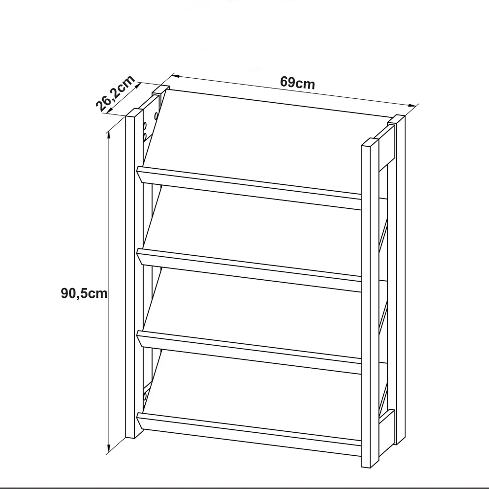 Armário Multiuso Sapateira AZ1025 Branco/Nogal - Tecno Mobili