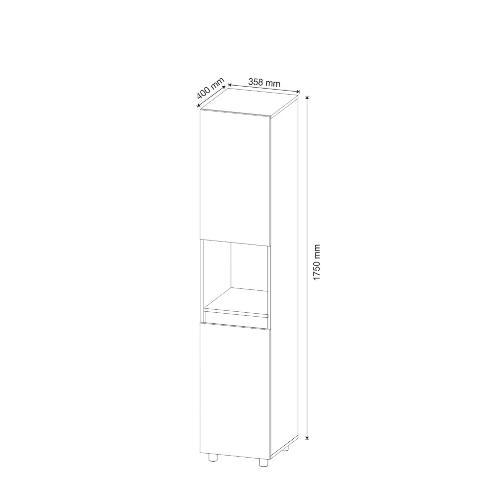 Armário Multiuso 2 Portas 1 Nicho BL3312 Branco - Tecno Mobili