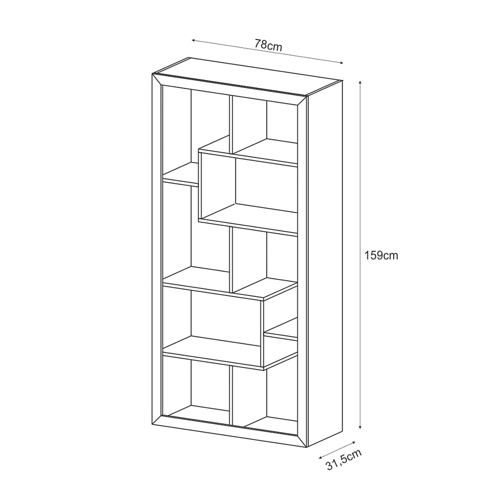 Estante Livreiro Multiuso Com Nichos E1712 Branco  - Tecno Mobili