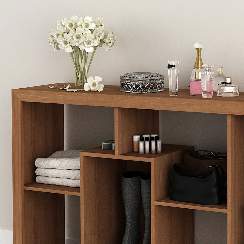 Estante Livreiro Multiuso Com Nichos E1712 Amêndoa  - Tecno Mobili