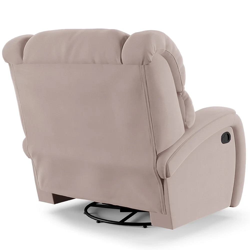 Poltrona do Papai Reclinável Kalie Glider Giratória Massagem FH9 Veludo Rosê - Mpozenato