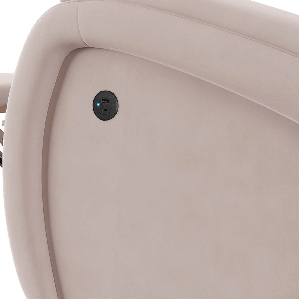 Poltrona do Papai Reclinável Kalie Glider Giratória Massagem FH9 Veludo Rosê - Mpozenato