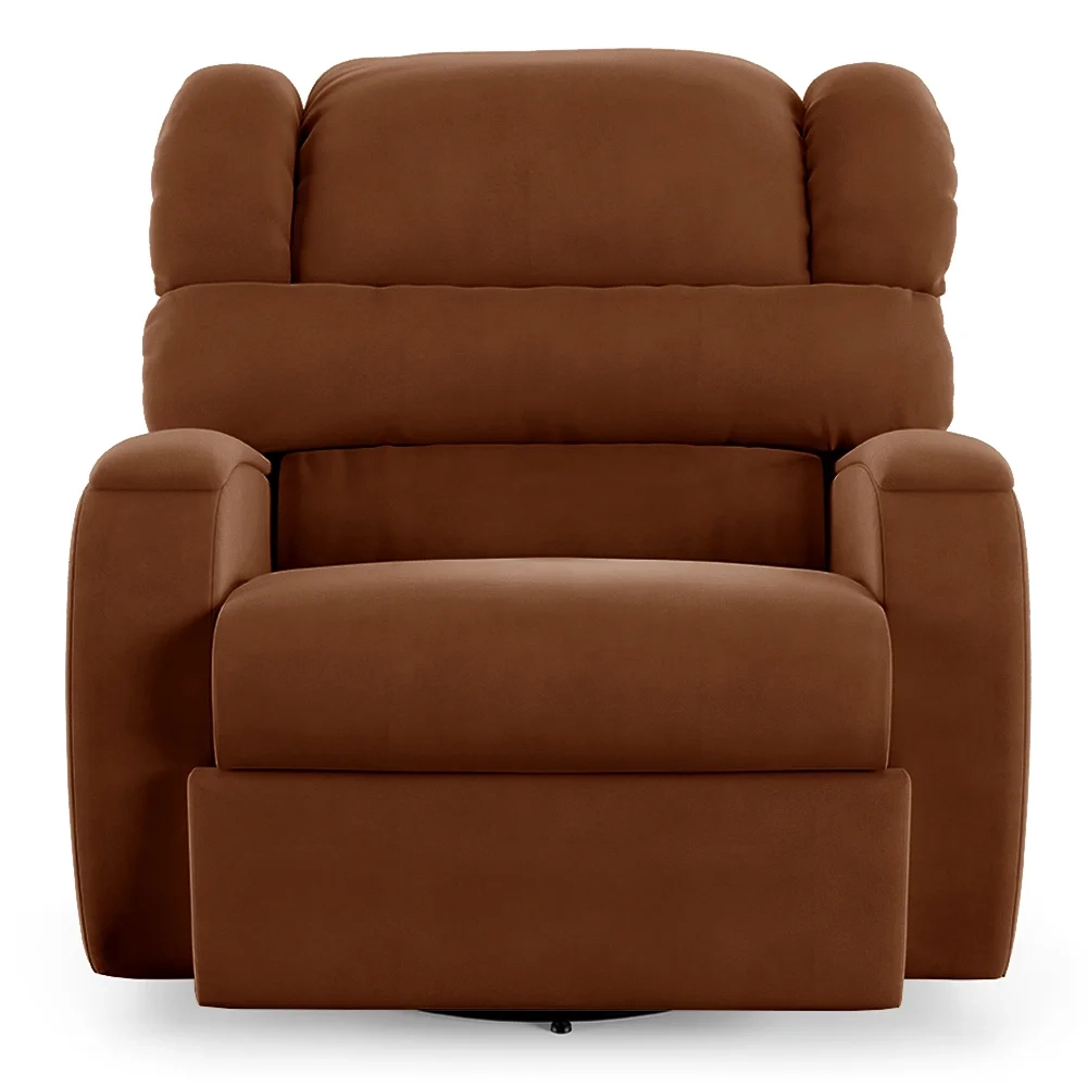 Poltrona do Papai Reclinável Kalie Glider Giratória Massagem FH9 Veludo Terracota - Mpozenato