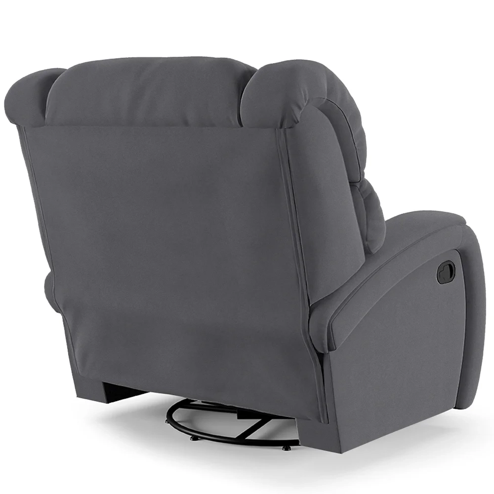 Poltrona do Papai Reclinável Kalie Glider Giratória Massagem FH9 Veludo Cinza - Mpozenato