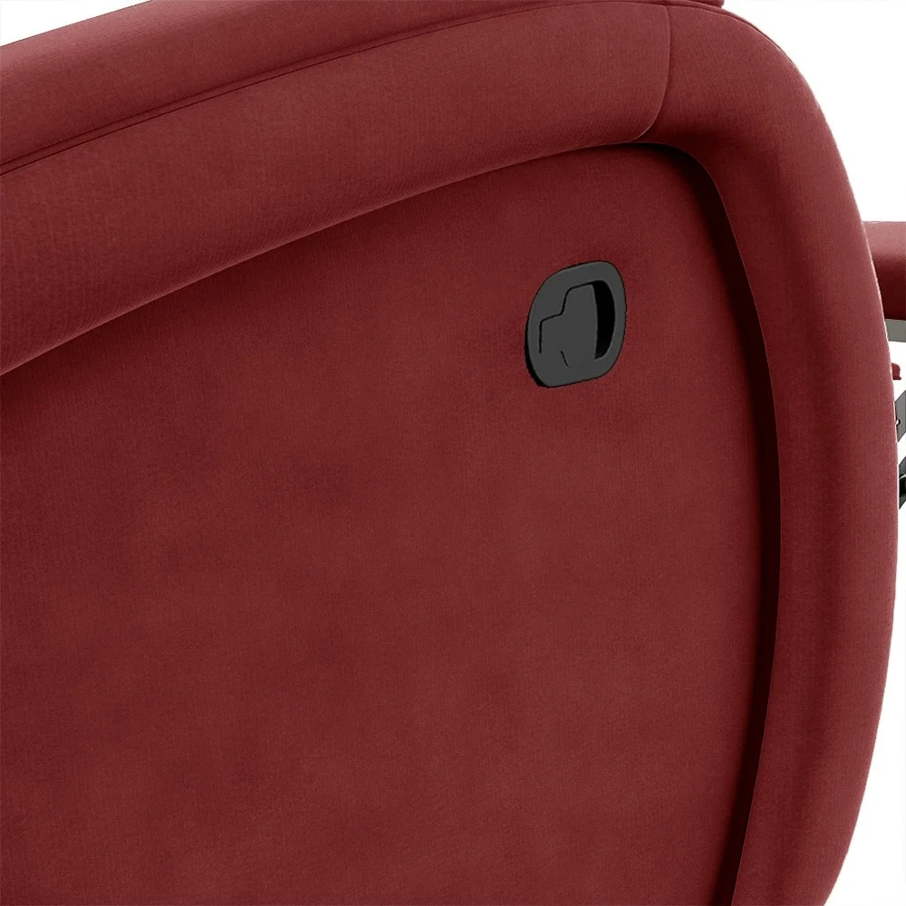Poltrona do Papai Reclinável Kalie Glider Giratória Massagem FH9 Veludo Vermelho - Mpozenato