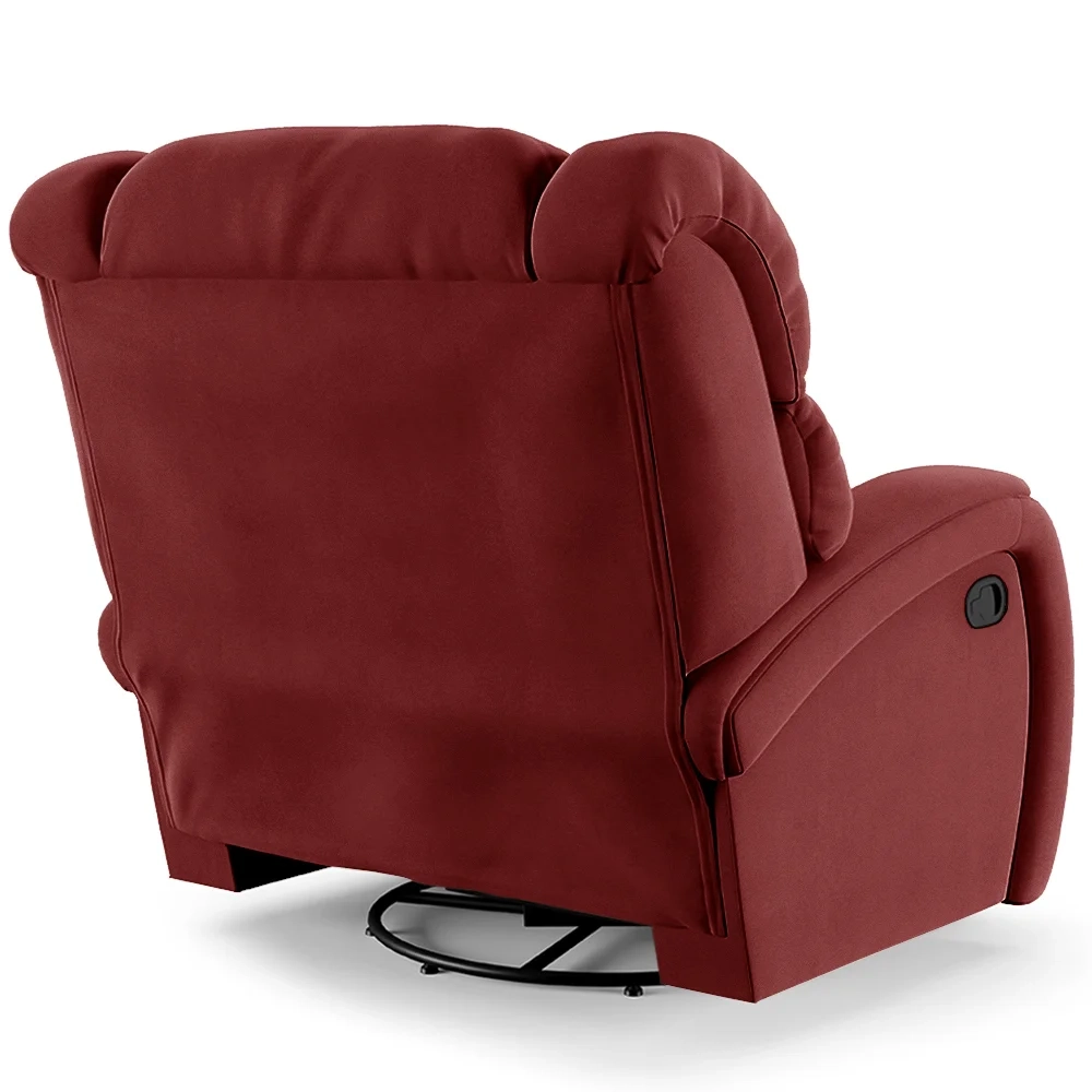 Poltrona do Papai Reclinável Kalie Glider Giratória Massagem FH9 Veludo Vermelho - Mpozenato