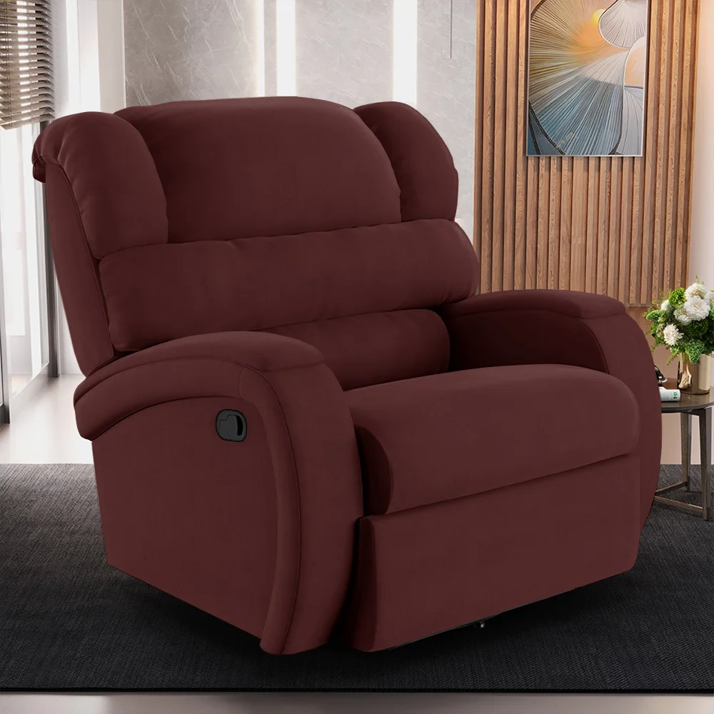 Poltrona do Papai Reclinável Kalie Glider Giratória Massagem FH9 Veludo Vinho - Mpozenato