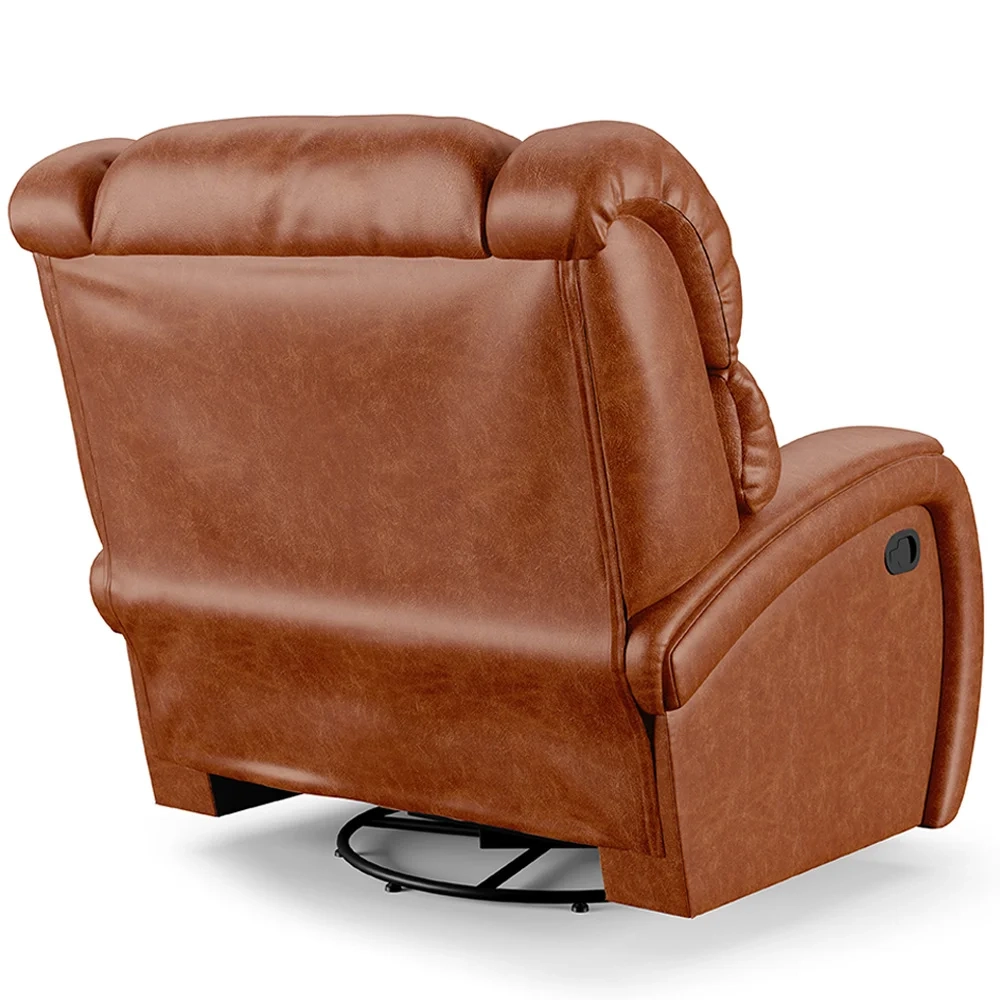 Poltrona do Papai Reclinável Kalie Glider Giratória Massagem FH9 PU Caramelo Brilho - Mpozenato
