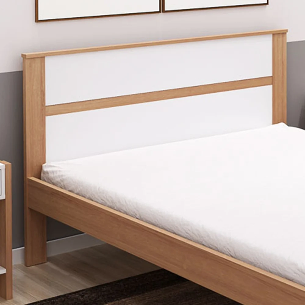 Cama de Casal Madeira CM8005 Amêndoa/Branco - Tecno Mobili