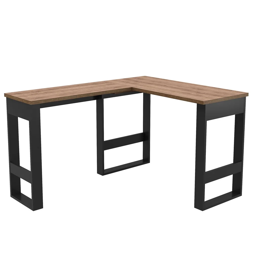 Mesa Para Computador em L Chess F04 Preto/Solanum - Mpozenato