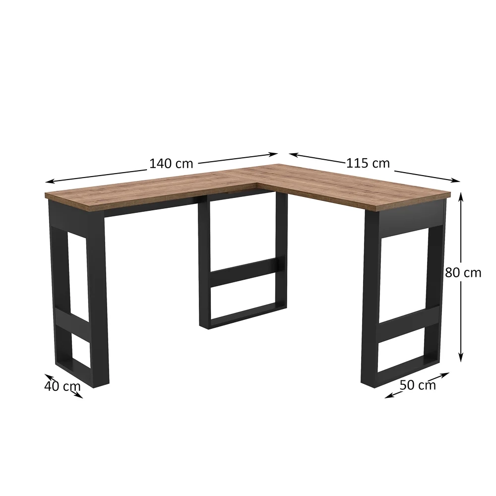 Mesa Para Computador em L Chess F04 Preto/Solanum - Mpozenato
