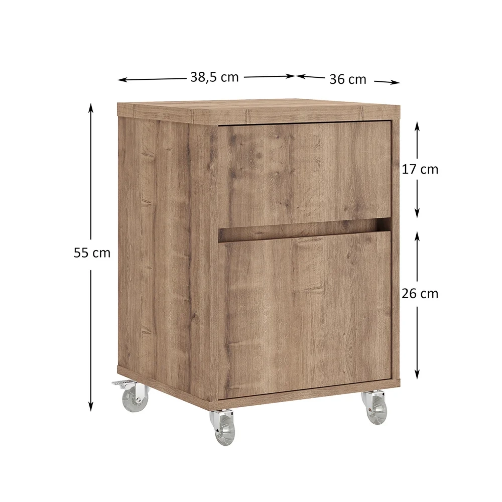 Armário Baixo Estilo Industrial 1 Porta 1 Gaveta Chess F04 Solanum - Mpozenato